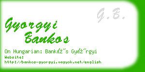 gyorgyi bankos business card